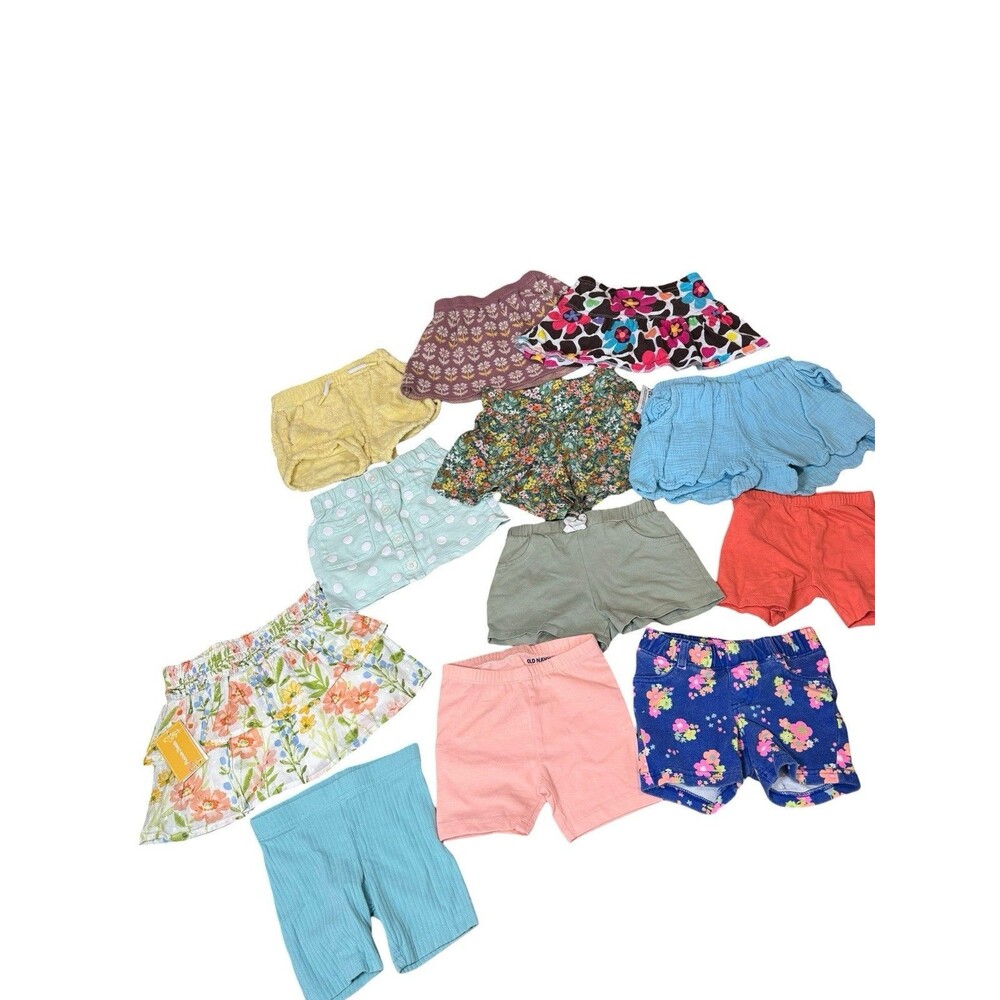 Lot of 12 Mixed Brand NWT GUC Mix Girls Summer Clothing Shorts Skirt Size 3T 4T